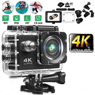 Camera Hành Trình Chống Nước Chống Rung 4K Sports Ultra HD DV Gắn Mũ Bảo Hiểm, Tay xe, gắn gương
