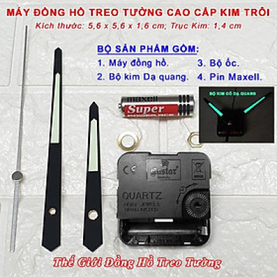 Máy Đồng Hồ KIM TRÔI CAO CẤP EASTAR – Kim Màu ĐEN Có DẠ QUANG - Bảo Hành 1 Năm – Tặng Pin Maxell