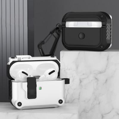 Case vỏ ốp tai nghe dành cho Airpods 1 2 3 4 Airpods Pro Airpod Pro 2 có khoá chống rơi 2 lớp cao cấp - Hàng chính hãng