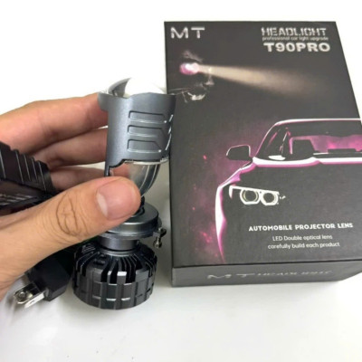 Đèn Pha Led Bi Cầu Mini T90 PRO 12000LM Siêu Sáng Chân H4 Gắn Ô tô và Xe Máy Bảo Hành 12 Tháng