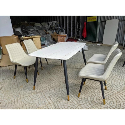 bộ bàn ghế loft trám  bàn mặt đá