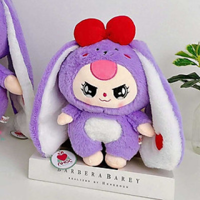 Thú Bông Thỏ Cảm Xúc Lông Xù Tím 35280 35cm