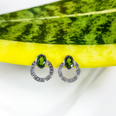 Bông tai đá Diopside LAT.189