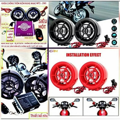 BỘ 2 LOA NGHE NHẠC KIÊM CHỐNG TRỘM LẮP XE MÁY XE ĐIỆN MẪU MỚI 
