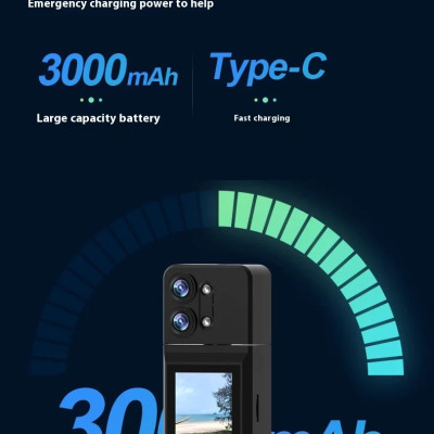 ROGTZ Máy Quay Phim Hành Động Thể Thao Đeo Trên Người, Camera Góc Rộng 2K, Màn Hình 1,5 inch, Ống Kính Xoay 180 Độ Action A3 - Hàng Nhập Khẩu