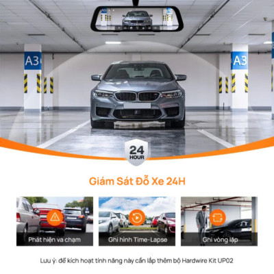 Camera hành trình gương 70mai S500 tích hợp cam lùi, màn hình cảm ứng 9.35inch, 3K HDR góc quay rộng 138° – Hàng chính hãng