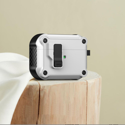 Case vỏ ốp tai nghe dành cho Airpods 1 2 3 4 Airpods Pro Airpod Pro 2 có khoá chống rơi 2 lớp cao cấp - Hàng chính hãng