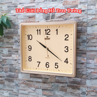 Đồng Hồ Treo Tường Cao Cấp EASTAR Mặt VÀNG Viền MỎNG – Máy KIM TRÔI – Số Nổi 3D – Tặng Pin Maxell – BH 1 Năm