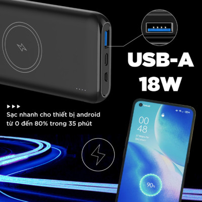 [ Hàng Chính Hãng ] Pin sạc dự phòng không dây Energizer QE10009PQ 10000mAh - Sạc Nhanh PD - BH 12 tháng