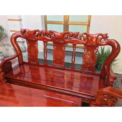 Bộ bàn ghế gỗ phòng khách minh quốc đào gỗ xoan