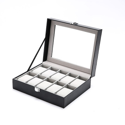 Hộp Đựng Đồng Hồ 10 Cái SAIKE SAIKE S108 Vỏ Da Màu Đen Lót Xám