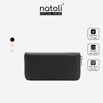 Ví dài cầm tay nam The Zipper Wallet chính hãng NATOLI đựng thẻ điện thoại nhiều ngăn cao cấp