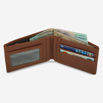 Ví nam da thật cầm tay chữ nhật hoạ tiết vân nhám IDIGO MW1 5024-00