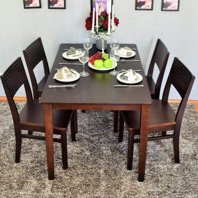 Bộ bàn ăn cherry nâu 1m2 + 4 ghế cherry  Thương hiệu Nội Thất Bình Long 