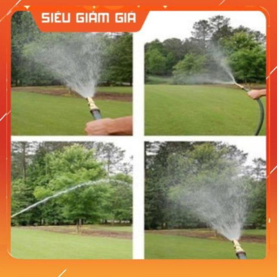 Đầu vòi xịt tăng áp mini bằng đồng phun nước rửa xe, tưới cây tăng áp đa năng có đai siết ống đi kèm 206587