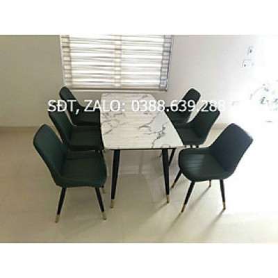 bộ bàn ghế loft trám  bàn mặt đá