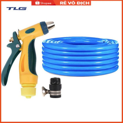 Bộ dây vòi xịt nước rửa xe,tưới cây tăng áp 3 lần 3-5m (nối nhựa đen 713-2)