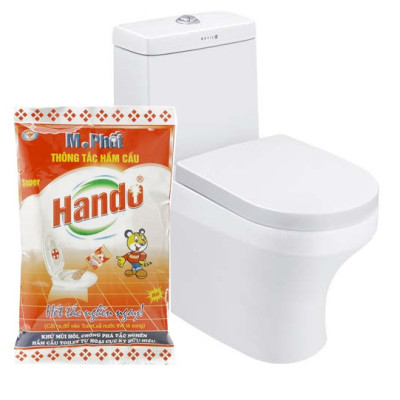 Combo 4 gói bột thông tắc hầm cầu bể phốt Hando 215Gr [Đổ định kì để bồn cầu ko tắc]