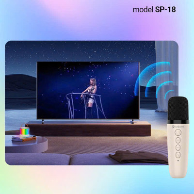 Loa Bluetooth Celebrat SP-18 tặng kèm Micro hát Karaoke gia đình , âm thanh vòm, hàng chính hãng, cho dùng thử 30 ngày