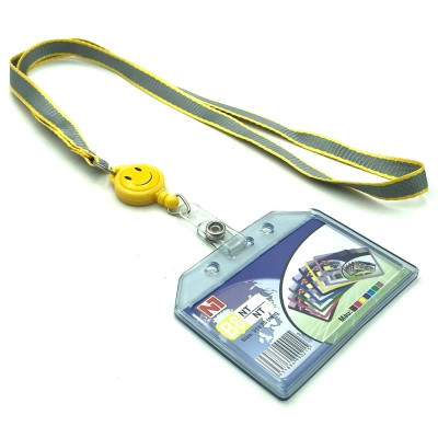 Bảng Tên Ngang Dây Viền Rút Mặt Cười - NT 012 (Màu Dây Giao Ngẫu Nhiên)