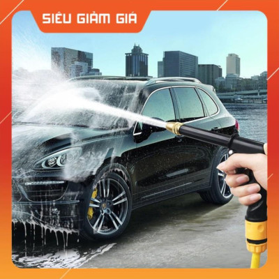 Bộ dây và vòi xịt rửa xe tưới cây tăng áp,vòi xịt rửa,vòi tưới cây 810-2498-1 (dây trắng- cút nối đen)