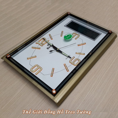 Đồng hồ Cao Cấp EASTAR KIM TRÔI Kim Điện Tử DẠ QUANG, LỊCH và NHIỆT KẾ Điện Tử - Mặt Chữ Nhật Tràn Viền - Tặng Pin Maxell - Bảo Hành 1 Năm - Decor Trang Trí Nhà