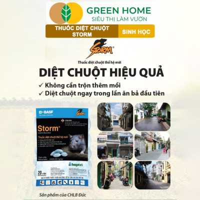 Thuốc Diệt Chuột Greenhome, Storm, Sinh Học Thế Hệ Mới, Tận Gốc, Cả Tổ, An Toàn Với Người, Vật Nuôi