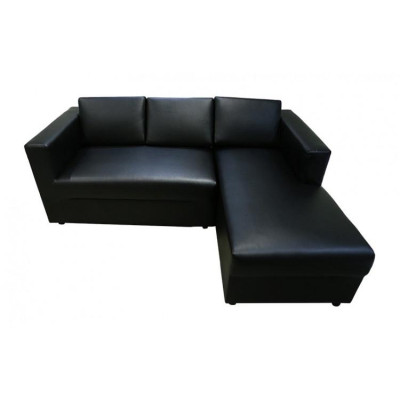 Sofa da chữ L góc trái Bình Long H-Jeep 200 x 150 x 77 cm (Đen)