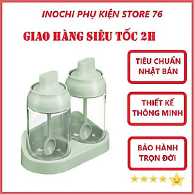 Bộ 2 lọ gia vị Tritan Yoko Hộp đựng gia vị chất liệu nhựa an toàn cho sức khỏe chuẩn xuất Nhật , EU - Tặng kèm khăn lau pakasa 