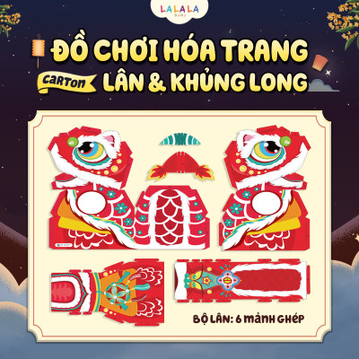 Mô hình hoá trang Kỳ lân Khủng long - Đồ chơi trung thu cho bé Lalala baby Mẫu 2024 DIY ghép thành con vật
