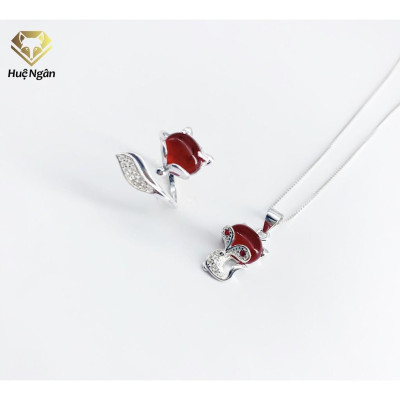 Combo dây chuyền ,lắc tay và nhẫn bạc Ý 925 Huệ Ngân - Hồ ly may mắn PP1561-RYB140126-RR1618