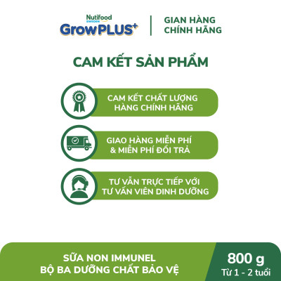 Sữa bột Nutifood GrowPLUS+ Sữa Non Immunel trên 1 tuổi Lon 800g