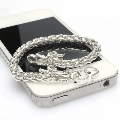 Lắc Tay Nam Bằng Bạc Ta LTN013 Đầu Rồng