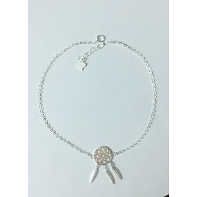 Lắc chân nữ bạc 925 Huệ Ngân - Dreamcatcher bùa bắt giấc mơ RYBJ50076