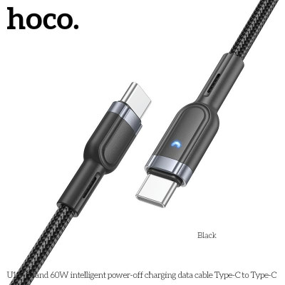 Dây Sạc Nhanh Type C To Type C 60W Tự Ngắt Thông Minh cho Iphone 15 và Android Hoco U117 Hỗ trợ sạc siệu nhanh, tính năng tự ngắt bảo vệ pin, Dây Dù chống đứt chống rối dài 1M2, truyền dữ liệu tốc độ cao - Hàng Chính Hãng