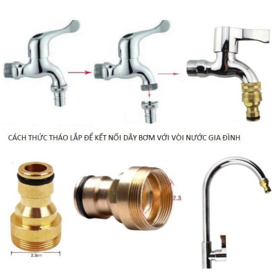 Vòi nước vòi phun nước rửa xe tưới cây tăng áp thông minh + bộ dây bơm nước cao cấp TLG  loạI 15m  - dây trắng 236498-1