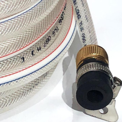 Vòi nước vòi phun nước rửa xe tưới cây tăng áp thông minh + bộ dây bơm nước cao cấp TLG  loạI 15m  (vòi đồng-dây trắng) 701-1498-1