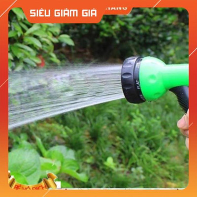 Vòi xịt rửa xe,Vòi phun nước tưới cây tăng áp thông minh 8 chế độ 815621 (cút vàng,nối đen - dây xanh)