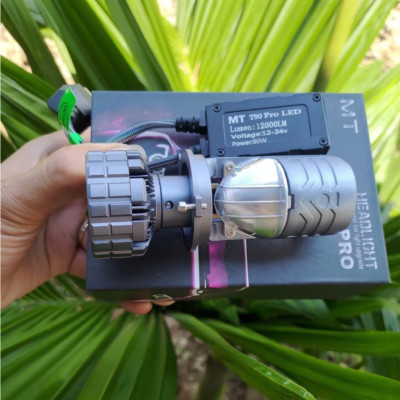 Đèn Pha Led Bi Cầu Mini T90 PRO 12000LM Siêu Sáng Chân H4 Gắn Ô tô và Xe Máy Bảo Hành 12 Tháng