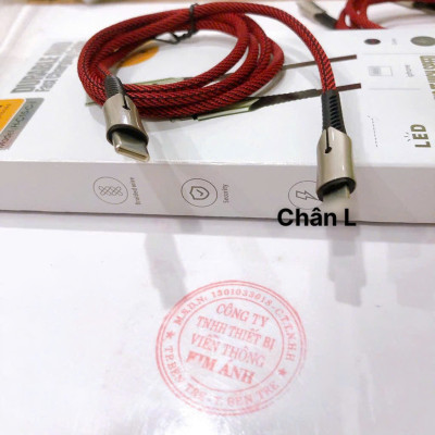  Dây sạc nhanh Ham mer C15 chân cắm  Type C ra L công suất PD 20W, dây bện dù, Hàng chính hãng bảo hành 12 tháng