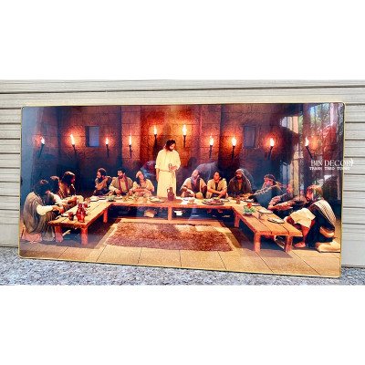 (ẢNH THẬT) Tranh treo tường tráng gương thiên chúa giáo bo viền kèm đinh treo