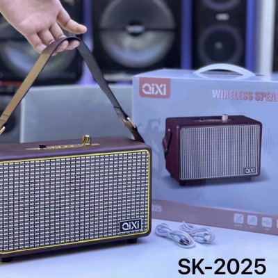 Loa bluetooth QIXI SK-2025 - Loa nghe nhạc bọc da thiết kế cổ điển sang trọng - Hệ thống loa 2.1 công suất 20W âm thanh trầm ấm - Tích hợp cổng micro 6.5mm - Đầy đủ các cổng kết nối Bluetooth, AUX, USB, TF card - Dung lượng pin cao - Hàng nhập khẩu