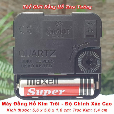 Máy Đồng Hồ KIM TRÔI CAO CẤP EASTAR – Kim Màu ĐEN Có DẠ QUANG - Bảo Hành 1 Năm – Tặng Pin Maxell