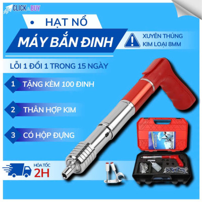Máy Bắn Đinh Bê Tông , Sắt , Thép Thông Minh Không Cần Điện – Kèm 100 Đinh Cao Cấp, Dễ Dùng