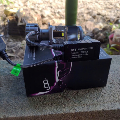 Đèn Pha Led Bi Cầu Mini T90 PRO 12000LM Siêu Sáng Chân H4 Gắn Ô tô và Xe Máy Bảo Hành 12 Tháng