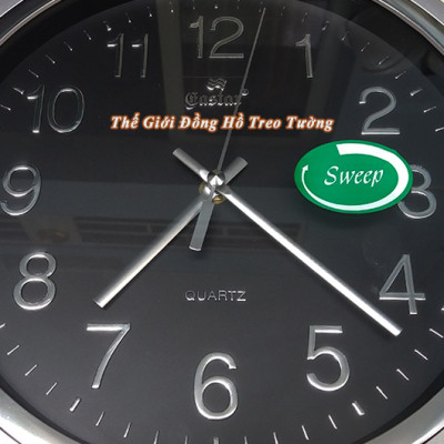 Đồng Hồ Treo Tường KIM TRÔI EASTAR Cao Cấp Mặt Tròn Viền Bạc Kim Tuyến - Mặt số in Nổi 3D - Máy Kim trôi – Kèm Pin Maxell