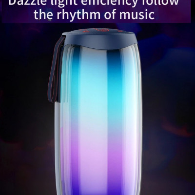 Loa bluetooth thể thao chống nước chuẩn IPx6 hiệu WIWU Thunder P40 trang bị đèn LED đổi màu, hỗ trợ Bluetooth 5.0, có jack âm thanh AUX 3.5mm, thời gian nghe nhạc lên đến 6h - hàng nhập khẩu