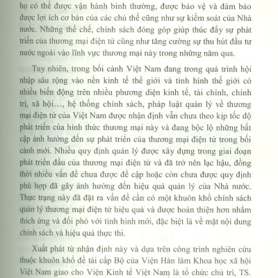 Quản Lý Thương Mại Điện Tử Ở Việt Nam Trong Bối Cảnh Mới (Sách chuyên khảo) - Viện Hàn lâm Khoa học Xã hội Việt Nam - Viện Kinh tế Việt Nam  TS. Vũ Hoàng Linh chủ biên