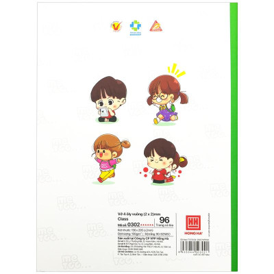 Combo 5 Vở Class Me Too - 4 Ô Ly 96 Trang 100gsm - Hồng Hà 0302 (Mẫu Màu Giao Ngẫu Nhiên)