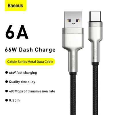 Cáp sạc nhanh Baseus Cafule Series Metal Data Cable USB to Type-C 66W CAKF- Hàng chính hãng